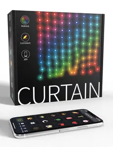 Có thể lập trình Cổ Tích Rèm 400 LED thông minh pixel đèn RGB app điều khiển DIY văn bản LED thông minh giáng sinh trang trí nội thất Rèm đèn