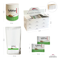 Biodane Pharma Psyllium Husks SylliFlor traité thermiquement, extrait de plantes en poudre, pomme-cannelle, fibres de haute qualité, complément alimentaire végétal