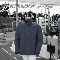 Veste en toile tendance OEM de 220 grammes pour hommes pour l'automne hiver couleur unie col montant coupe-vent chaud fermeture éclair avant décontracté extérieur