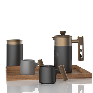 DHPO Portable French Press Coffee Maker pressa per caffè <span class=keywords><strong>in</strong></span> metallo caffettiera manuale con manico a clessidra - Product Image 3