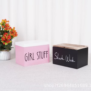Caja de almacenamiento de madera con tapa, organizador compartimentado para baño, rosa y negro, tipo rectangular vertical - Product Image 2