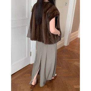 Nuovo cappotto di <span class=keywords><strong>visone</strong></span> personalizzato da donna senza maniche <span class=keywords><strong>in</strong></span> seta all'interno di cappotti Casual da donna autunno inverno - Product Image 3