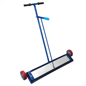 Industrial 36'' Heavy Duty Magnetic Sweeper with Wheels, 50 Lbs Capacity Rolling Magnetic Floor Sweeper with Release Handle