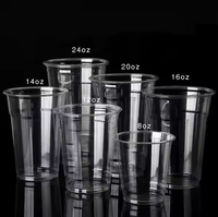 Gobelets jetables en PLA pour café glacé 12oz 16oz, gobelets à thé à bulles écologiques et compostables, gobelets biodégradables pour smoothies et jus avec pailles