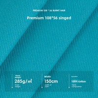 Tissu sergé brocart cardé 108*56/16*10, 285 g/m², extra-épais, pur coton teint, résistant à l'abrasion, pour garçons et filles, décontracté