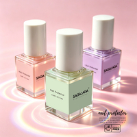 SAGALAGA Fortifiant pour ongles Formule enrichie en calcium Base/Top Coat liquide Renforce les ongles naturels faibles, qui se décolorent et se casquent