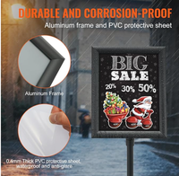 Support de sol en aluminium A3 A4 pour affiches, cadre d'affichage réglable avec porte-papier