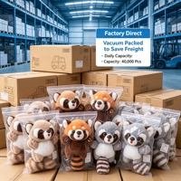 Peluche douce Panda roux et raton laveur, mini-poupée animale en peluche de 4 pouces, prix pour machine de jeu d'arcade de centre commercial, vente directe, articles en stock