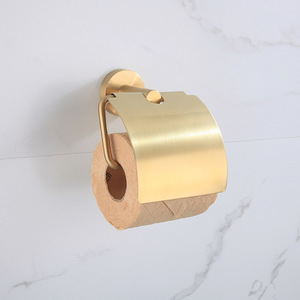 <span class=keywords><strong>TOMU</strong></span> Kit d'accessoires de salle de bain en or brossé de haute qualité porte-serviettes simple/Double porte-serviettes porte-rouleau de papier brosse de toilette SUS304 - Product Image 6
