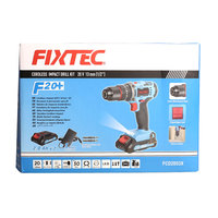 Perceuse à percussion sans fil FIXTEC 20V à vitesse variable, 50NM, avec fonction de blocage de la tige