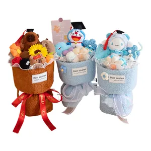 Hadiah Promosi bunga matahari anime mainan mewah boneka hewan mewah buket Teddy Bear wisuda