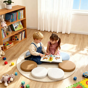 6 uds. Cojines de juego suaves para guardería, cuidado de niños, cojines de suelo redondos, juego de alfombrillas de juego suaves de espuma para niños - Product Image 2