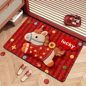 Yongjin Horse Cartoon Floor Mat 40x60cm 50x80cm 60x90cm Absorbent Quick Dry Non Slip For Bathroom Toilet Front <b>Door</b> - Product Image 4