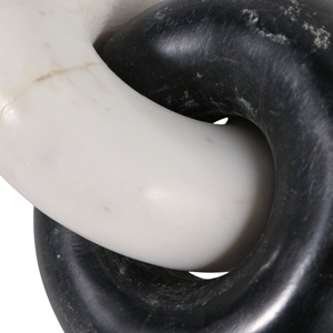 Scultura a doppia catena con anelli di marmo per decorazioni domestiche, tavolino da caffè, mensola, ornamento per soggiorno - Product Image 6
