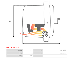 EALVW003 12V Nuevo <span class=keywords><strong>precio</strong></span> competitivo <span class=keywords><strong>Alternador</strong></span> de coche Auto generador para <span class=keywords><strong>Volkswagen</strong></span> Kaefer 1,6/Transporter 1,6 1975-2004 0120489565 - Product Image 5