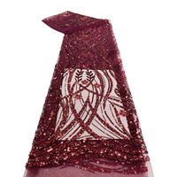 Tissu en polyester 100 % tissé, écologique, à motifs de perles, de sequins et de dentelle brodée, nouveauté en gros, provenance directe usine