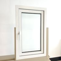 Fenêtre à battant à ouverture vers l'intérieur en PVC, style européen moderne, à économie d'énergie, avec isolation thermique et cadre en plastique