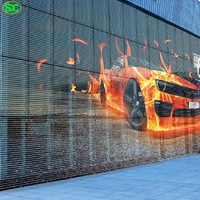 Rideau Flexible p15 affichage led vitrine bâtiment publicité verre Transparent écran d'affichage LED écran oled transparent