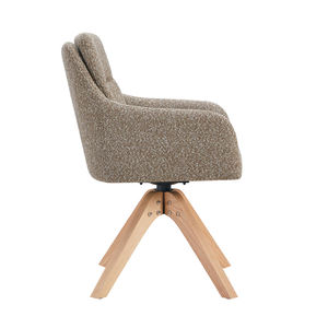 Chaise de salle à manger pivotante de luxe moderne avec dossier en bois et assise rembourrée douce pour la maison, le bureau, l'hôtel, le restaurant, la cuisine - Product Image 3