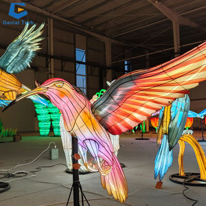 SGL064 Zigong fabrika özelleştirilmiş fener sergi kumaş hayvan papağan kuş fener festivali bahçe için - Product Image 6