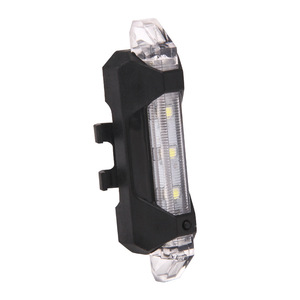 Rosso bianco blu <span class=keywords><strong>LED</strong></span> luci anteriori posteriori impermeabili struttura manubrio in plastica montaggio USB ricaricabile luce posteriore <span class=keywords><strong>bicicletta</strong></span> - Product Image 1