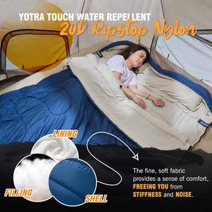 暖かい封筒フード付き寝袋<span class=keywords><strong>2</strong></span>本幅<span class=keywords><strong>3</strong></span>シーズン防水キャンプ用カップル寝袋家族に最適 - Product Image 3