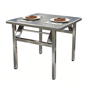 Mesa Plegable Portátil de Acero Inoxidable para Restaurante, Hotel, Cena, Café, Picnic, Camping y Comedor al Aire Libre - Product Image 1
