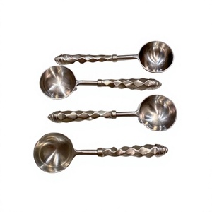New Fancy Design Shape <b>Coffee</b> Spoon <b>Mirror</b> Polish Silver Plated Stainless Steel Premium Quality Short Handle 10ml Capacity Party - Product Image 1