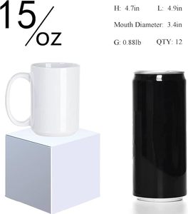 Taza de Cerámica Blanca para Sublimación de 15 oz, Taza de Café Personalizable, Taza para Té, Leche o Sopa para Oficina, Hogar o Fiestas - Product Image 4