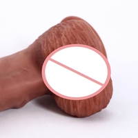 Dildo réaliste de 6,1 pouces de long avec boules d'aspiration, en TPE, étanche, pour la masturbation féminine