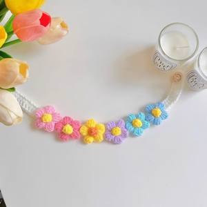 قطع هودي كروشيه منسوجة يدويًا ، أوشحة قلادة صغيرة ، كلب قابل للتعديل/(مع أقواس)-للزينة الاحتفالية - Product Image 3