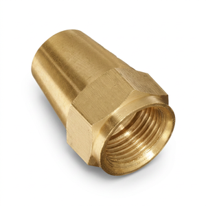 Tuerca de conexión larga de latón forjado de 3/8" y 1/2" clásica superior personalizada para tuberías - Product Image 1