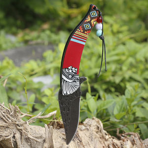 उच्च कठोरता पत्थर-धोया स्टेनलेस स्टील तह चाकू भारतीय पैटर्न को हैंडल करता है - Product Image 3