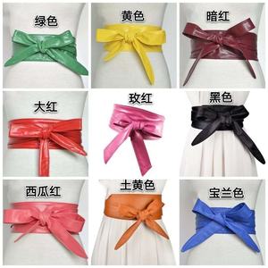 カスタムワイドソフトストックキュートPUレザー帯紐ベルトマルチカラー210CMロングタイベルトクラシック格安ベルト女性用 - Product Image 2