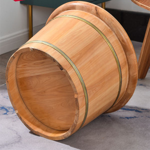 Baignoire ronde en <span class=keywords><strong>bois</strong></span> massif isolée de 25 mm de style chinois antique, durable et anti-corrosion, pour usage domestique - Product Image 4