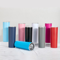 20oz 30oz Sublimatie Tumbler Skinny RVS Dubbelwandige Geïsoleerde Rechte Tumbler Bekers Blank Wit met Deksel en Rietje