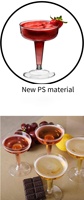 Vente en gros usine – Gobelets modernes en plastique PS jetables à longue tige pour flûtes, cocktails, vin, glaces et coupes à pudding