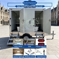 Promotion : Remorque WC Mobile 2 Cabines, Mono-essieu, avec Chasse d'eau, Lavabo et Urinoir, pour Événements Extérieurs et Chantiers