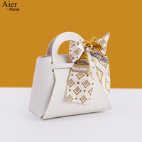 Aierflorist Leather Candy Box Portable Wedding Gift Candy Box Packing Bag Wedding Gift Candy Gift Box for Guest Takeway
