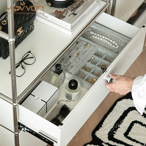 Portable Metal Wardrobe <strong>Closet</strong> Clothes Bedroom Wardrobe Steel Frame Luxury <strong>Closet</strong> Design - Product Image 4