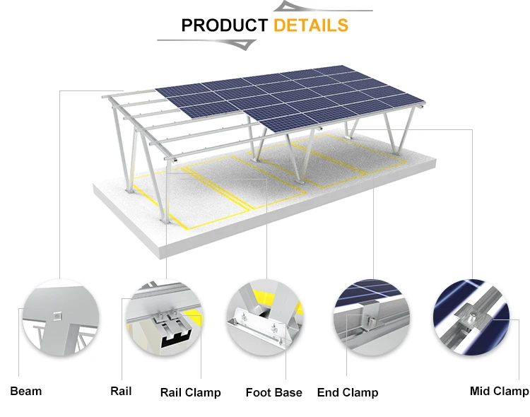 STO High Strength pv carport canopy Aluminum frame carport solar panel mounting frame solar carport mounting system