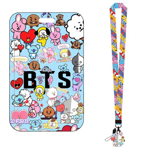 K-pop 2026 Idol Cartoon Bus Studenten Maaltijdkaart Houder Werkkaarten van Medewerkers Verwijderbare Plastic ID-kaarthouder Met Lange Lanyards - Product Image 5