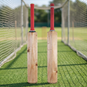 Bate de Cricket Clásico de Madera con Empuñadura Roja, Bate de Entrenamiento Resistente para Práctica - Product Image 3