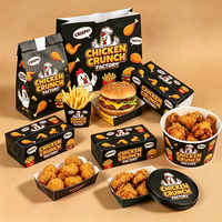 Boîte à hamburger en papier biodégradable et recyclable personnalisée, emballage jetable pour la restauration rapide, pour pizza et frites de poulet frit à emporter