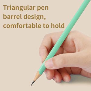 Crayons Standard Élégants Promotionnels Noirs HB Corps en Plastique Logo Personnalisable Corps Triangulaires Rendu de Conception Gratuit Ensemble - Product Image 4