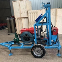 Foreuse diesel portable SJ-400 la plus vendue en 2026 avec pompe et moteur, rotation par percussion, profondeur maximale de 200 m