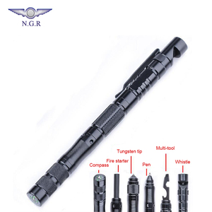 Nieuwe Multifunctionele 9 In 1 Tactische Pen Met Fluitje Fire Starter Mulit Tool Kompas En Wolfraam Staal Tip Voor Outdoor survival