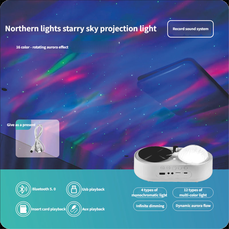 Rechargeable Disco Ball Speaker Light with Starry Sky Effect