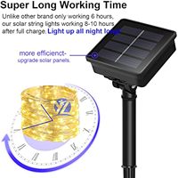 Guirnalda de Luces Solares de Cobre con 100 LED para Exteriores, Iluminación de Jardín a Energía Solar Resistente al Agua para Patio, Árbol, Boda, Navidad