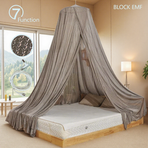 Auvent <span class=keywords><strong>de</strong></span> blindage Emf en fibre d'argent 100%, 5G,Wifi,RF Shield Emf Blinding Canopy Bed Mosquito Net - Product Image 1